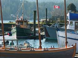 Sooke Longboats in harbour for repair